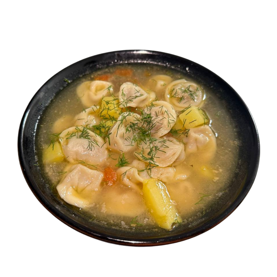 Пельмени с бульёном
